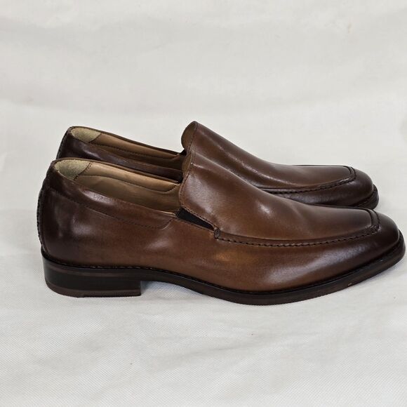 Johnston & Murphy Shoes Mens Size 8.5 Brown Leather Slip On Loafers Sheepskin - Picture 6 of 13